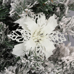 Украшение Цветок 10 см, пластик, прищепка, цвет белый ЛЬДИНКА 200290-5