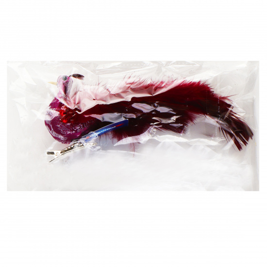 Украшение Птичка 18 см, пенопласт, цвет красный ЛЬДИНКА 183454