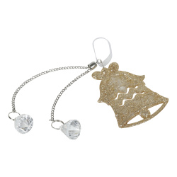 Украшение Колокольчик 15см акрил металл ЛЬДИНКА 253365 золото