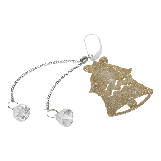 Украшение, Колокольчик, 15 см, металл, акрил, подвеска, цвет золото, ЛЬДИНКА, 253365