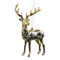 Украшение Олень 14см пластик ЛЬДИНКА 253386 золото