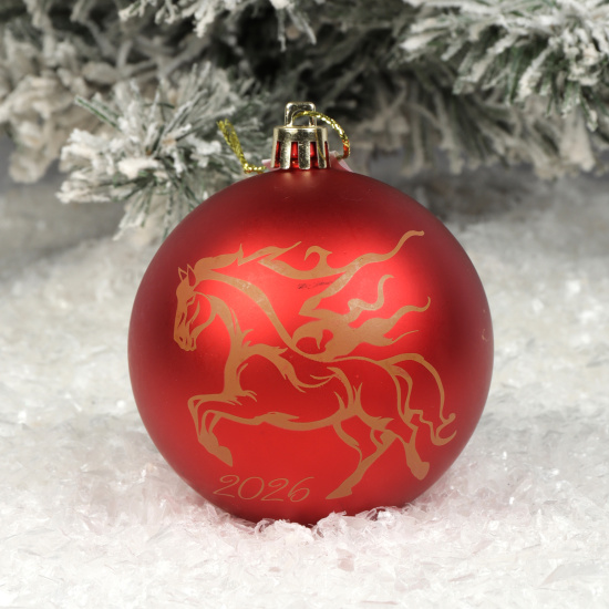 Украшение, Horse, Шар, 8 см, пластик, рисунок, ассорти 2 вида, ЛЬДИНКА, 253229