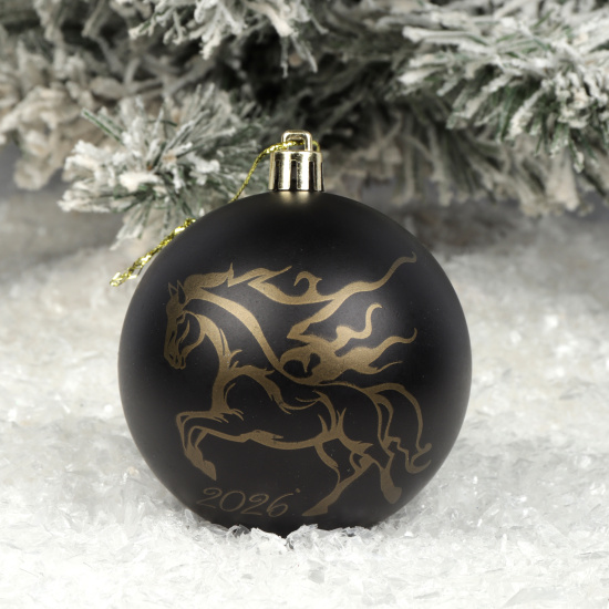 Украшение, Horse, Шар, 8 см, пластик, рисунок, ассорти 2 вида, ЛЬДИНКА, 253229