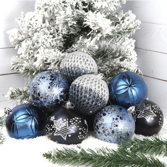 Набор украшений, Dark Night, 8 см, 10 шт, пластик, ассорти 3 вида, цвет синий, ЛЬДИНКА, 212548