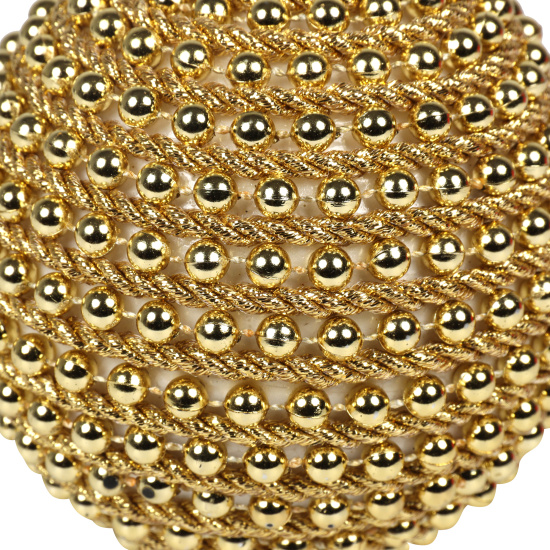 Украшение Шар, Beads, 10 см, пенопласт, пластик, цвет золото, ЛЬДИНКА, 253236