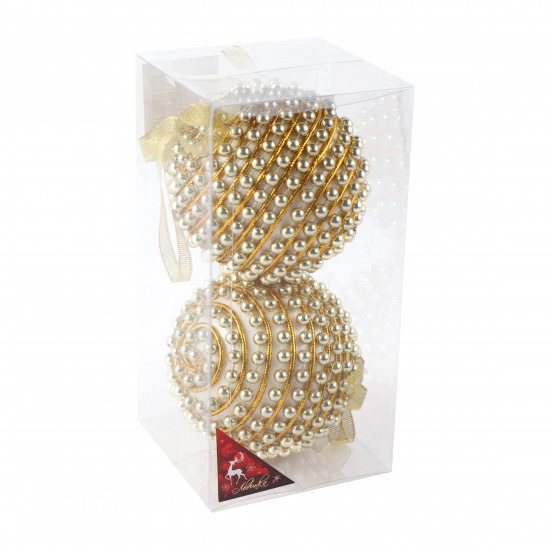Набор украшений Beads 10 см, 2 шт, пластик, цвет золото ЛЬДИНКА 212565