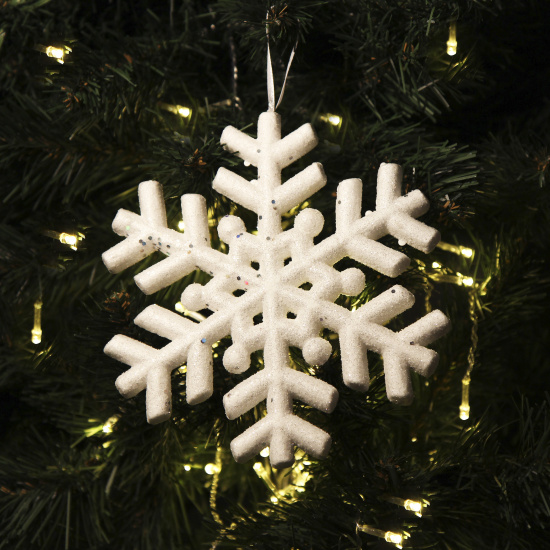 Украшение снежинки, 20 см, пенопласт, цвет белый ЛЬДИНКА 180035-1