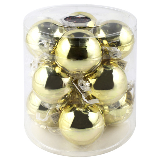 Набор украшений, Шар, Shine Gold, 12 шт, 8 см, стекло, цвет золото, ЛЬДИНКА, 210071