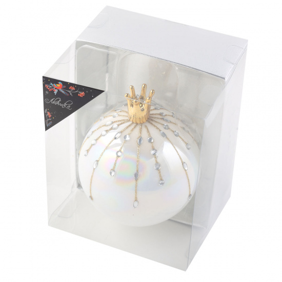 Украшение Шар Royal pearl 10 см, стекло, цвет перламутр ЛЬДИНКА 200097-CG080012AQ