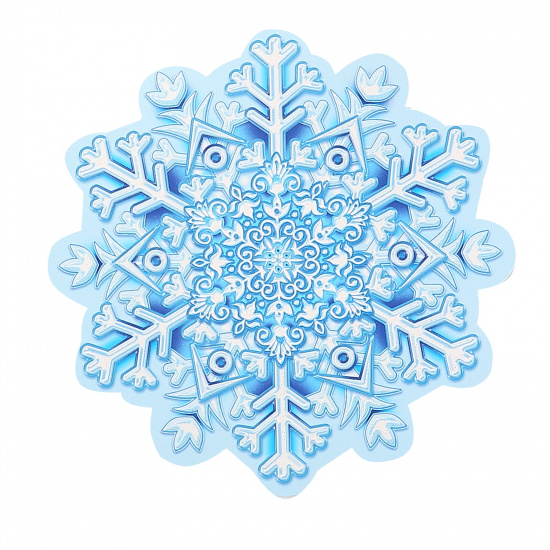 Плакат Снежинка фигурный, 11 см, самоклеящийся, блестки, глянцевая, выборочное Мир открыток 7-66-5186А