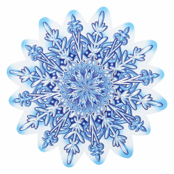 Плакат Снежинка фигурный, 18см, самоклеящийся, блестки, глянцевая, да Мир открыток 7-65-5065А