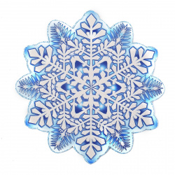 Плакат Снежинка фигурный, 18см, самоклеящийся, блестки, глянцевая, выборочное Мир открыток 7-65-5066А