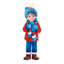 Плакат, Мальчик в зимней одежде, фигурный, 51 см, Мир открыток, 0-35-5043А