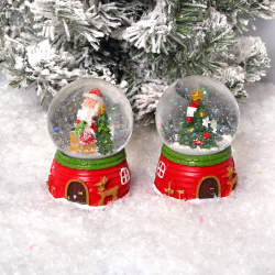 Фигура, Снежный шар Домик, 2 вида, 6,5*9 см, полирезин/стекло/вода, ЛЬДИНКА, 253397