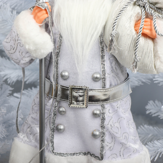 Украшение Кукла Дед Мороз 45 см, серебро ЛЬДИНКА 212397