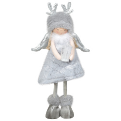 Украшение Кукла Девочка-ангел 40см светодиодное ЛЬДИНКА 217528 серебряный