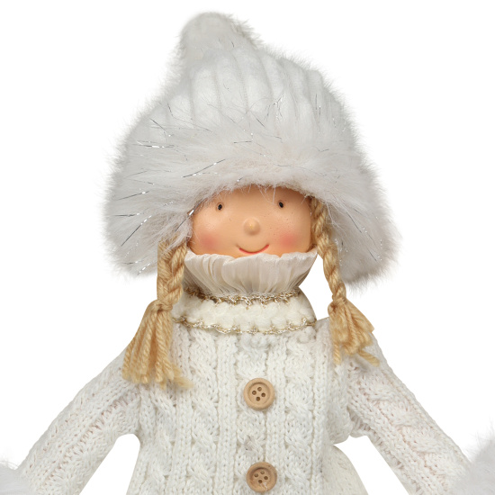 Украшение Кукла, Северная девочка, 44 см, текстиль, пластик, белый, ЛЬДИНКА, 253254