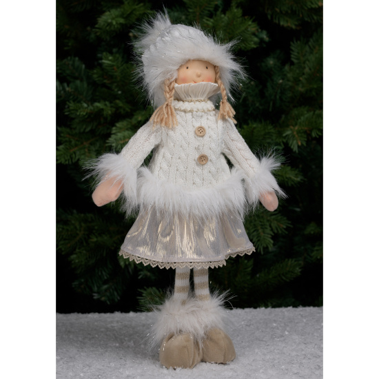 Украшение Кукла, Северная девочка, 44 см, текстиль, пластик, белый, ЛЬДИНКА, 253254