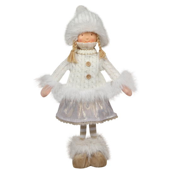 Украшение Кукла, Северная девочка, 44 см, текстиль, пластик, белый, ЛЬДИНКА, 253254