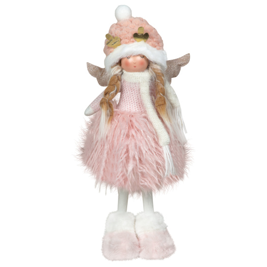 Украшение Кукла, Девочка-ангел, 41 см, текстиль, пластик, розовый, ЛЬДИНКА, 253199