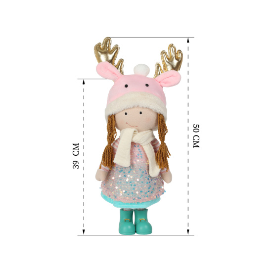 Украшение Кукла, Девочка в шапочке, 50 см, ткань, ЛЬДИНКА, 242229