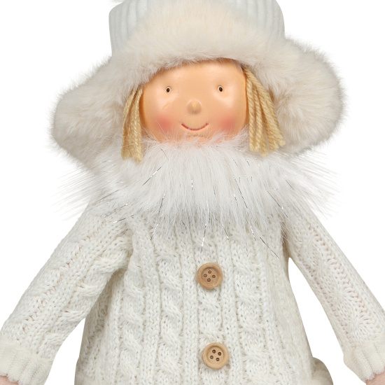 Украшение Кукла, Северный мальчик, 42 см, текстиль, пластик, белый, ЛЬДИНКА, 253255