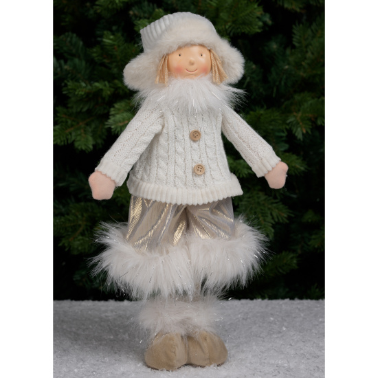 Украшение Кукла, Северный мальчик, 42 см, текстиль, пластик, белый, ЛЬДИНКА, 253255
