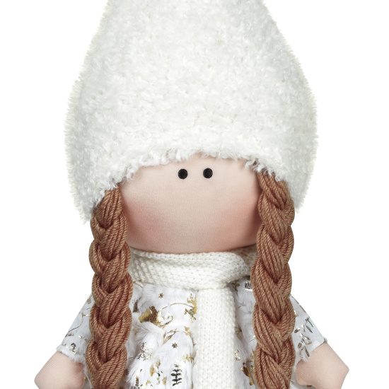 Украшение Кукла, Девочка в шапочке, 55 см, ткань, белый, ЛЬДИНКА, 253260