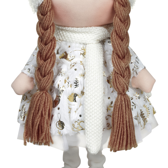 Украшение Кукла, Девочка в шапочке, 55 см, ткань, белый, ЛЬДИНКА, 253260