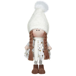 Украшение Кукла Девочка в шапочке 55см ЛЬДИНКА 253260 белый