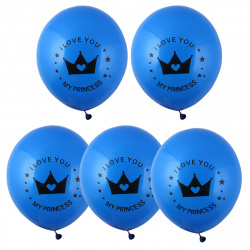 Набор шаров воздушных 5шт с рисунком Корона КОКОС 181811-2 синий