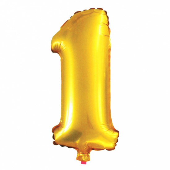 Шар воздушный фольга, 45 см, цвет золото, 1 шт Цифра 1 КОКОС 187850-1