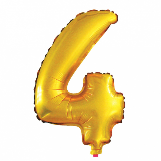 Шар воздушный фольга, 45 см, цвет золото, 1 шт Цифра 4 КОКОС 187850-4