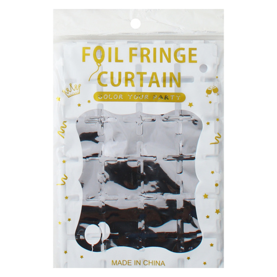 Украшение декоративное Занавес, Квадраты, серебро, 1*2 м, КОКОС, 242335