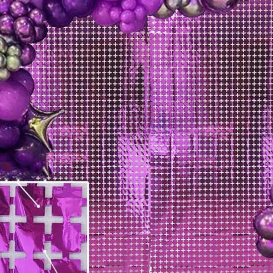 Украшение декоративное Занавес, Квадраты, фуксия, 1*2 м, КОКОС, 242337