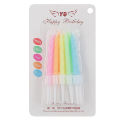 Набор Свечи для торта, 10 шт, подставка, 5,5 см, цвет ассорти, Neon, КОКОС, 206871