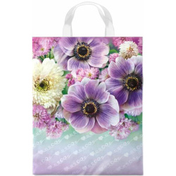 Пакет подарочный, Анемона, 25 шт., 28*35 см, ПНД, толщина 55 мкм, ручка петля, Интерпак, 141027