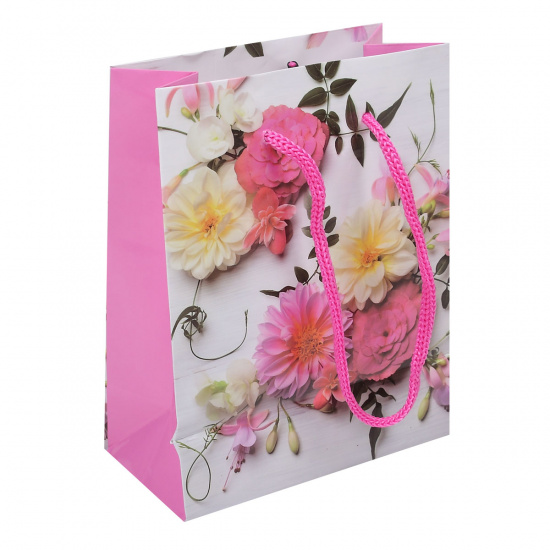 Пакет подарочный 11*14*6 Весенний букет из нежных цветов глянцевая ламинация Миленд ПП-9158