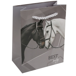 Пакет подарочный, Пара лошадей, 11*14*6 см, картон, ручка шнурок, KLERK, 253668