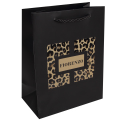 Пакет подарочный 18*23*10 Леопард матовая ламинация выб лак 210г/м2 FIORENZO 253678