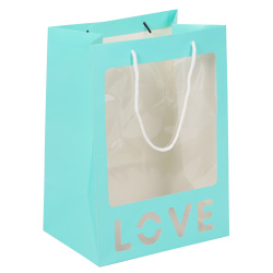 Пакет подарочный Love 25*35*18 см, картон, ручка шнурок КОКОС 232248