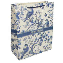 Пакет подарочный 26*32*12 Blue birds матовая ламинация выб лак 210г/м2 FIORENZO 253649