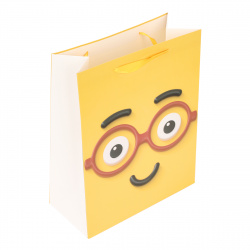 Пакет подарочный Smile 26*32*12 см, картон, ручка лента КОКОС 213590