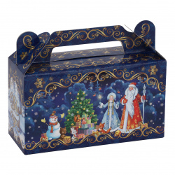 Коробка для конфет Снежный лес Сундучок 100*180*70 мм, рисунок Миленд ПП-9087