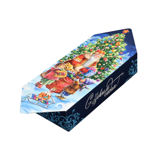 Коробка для конфет, Дедушка Мороз дарит подарки, 130*65*250 мм, с рисунком, Миленд, ПП-5988