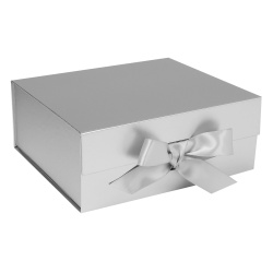Коробка подарочная, Бантик, 18*20*8 см, серебро, КОКОС, 253939