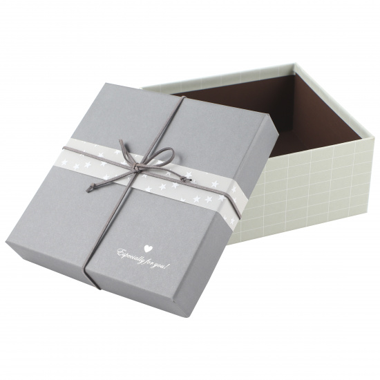 Набор подарочных коробок Classic 22*22*10 см, серый КОКОС
