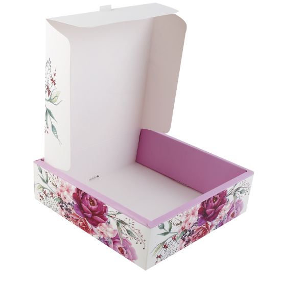 Коробка подарочная, Цветы, 25*25*7см, КОКОС, 242568