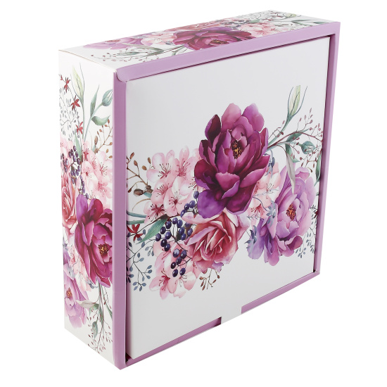 Коробка подарочная, Цветы, 25*25*7см, КОКОС, 242568
