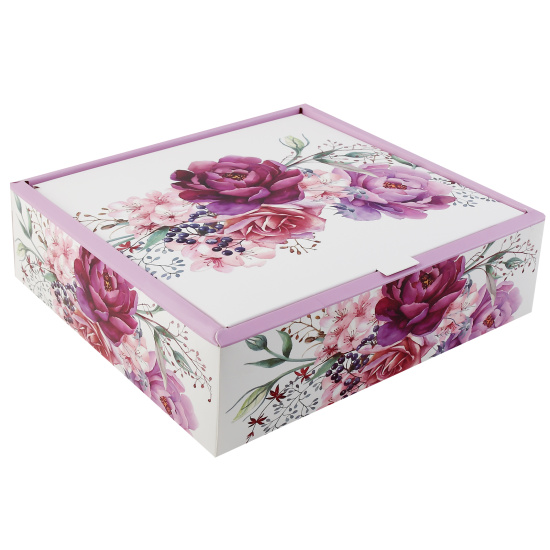Коробка подарочная, Цветы, 25*25*7см, КОКОС, 242568